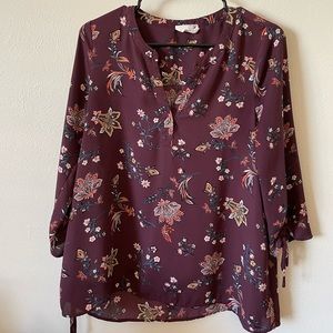Everleigh Maroon Floral Blouse